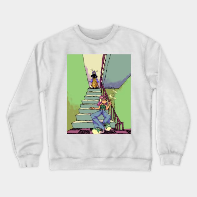 stairwell smoker Crewneck Sweatshirt by juulsart